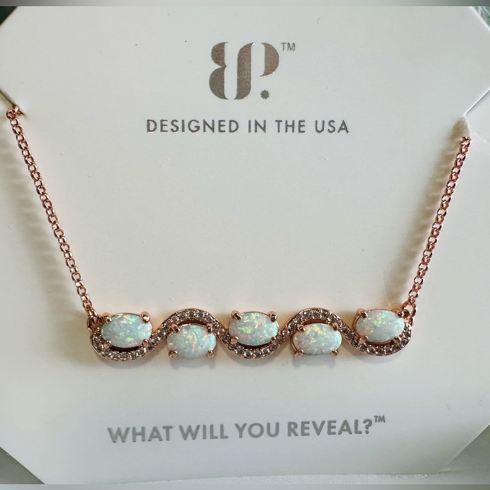 Bomb Party October 2025 Necklace-“Tell Me in Sparkle” on Rose gold